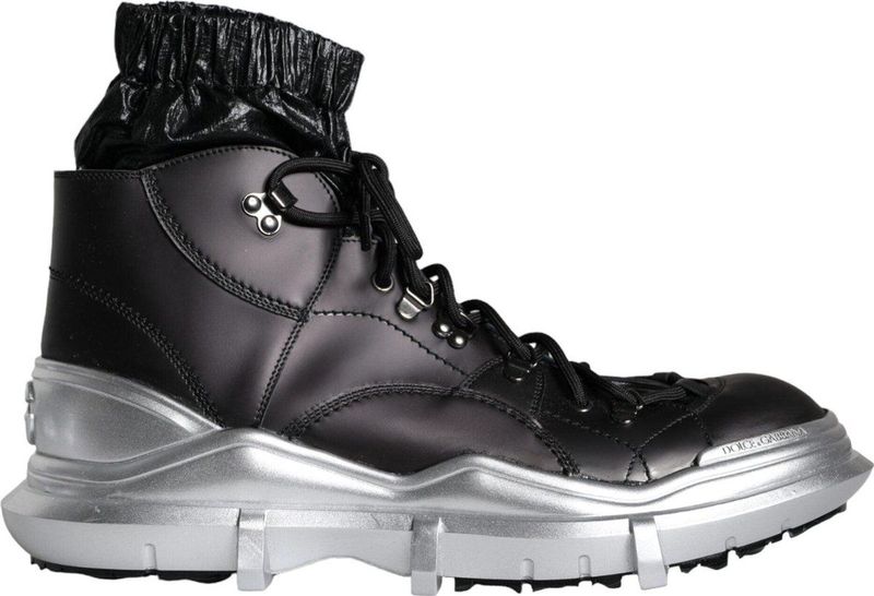 Dolce Gabbana Zwart Nylon Galileo High Top Sneakers