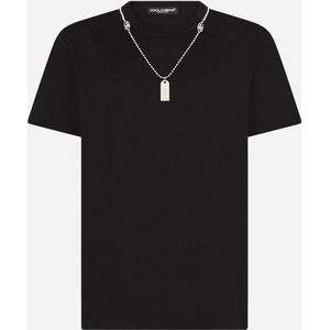 Dolce Gabbana Zwart Dog Tag T-Shirt