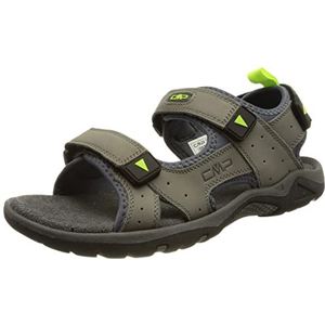 CMP Heren Almaak Hiking Sport Sandal, Titanio-Verde Fluo, 45 EU