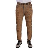 Dolce & Gabbana - Distressed Jeans - Bruin - Katoen - Slim-Fit