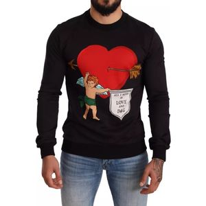 Dolce & Gabbana - Pullover Sweater - Zwart - Cupid Print Motief