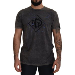 Dolce Gabbana Gray Discolored Effect DG Logo T-shirt