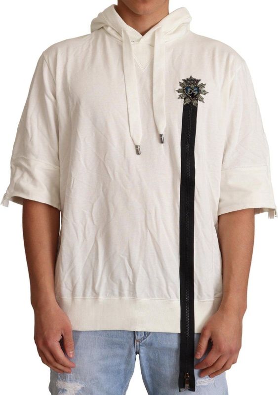 DOLCE & GABBANA - Limited Edition - Hoodie - Off White - Korte Mouwen