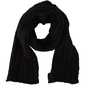 Dolce & Gabbana Black Virgin Wool gebreide Unisex Warmer Shawl Dames sjaal