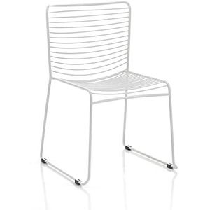 Wink Design Mabel White Set van 2 stoelen voor buiten/binnen, matwit, 49 x 53 x 79 cm, zitvlak 43 x 39 x 43 cm