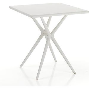Wink Design Lichte outdoor tafel, polypropyleen, mat wit, H 76 x 70 x 70 cm