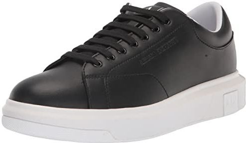 Armani Exchange Venice herensneakers met logo in reliëf, zwart, 45,5 EU, zwart.