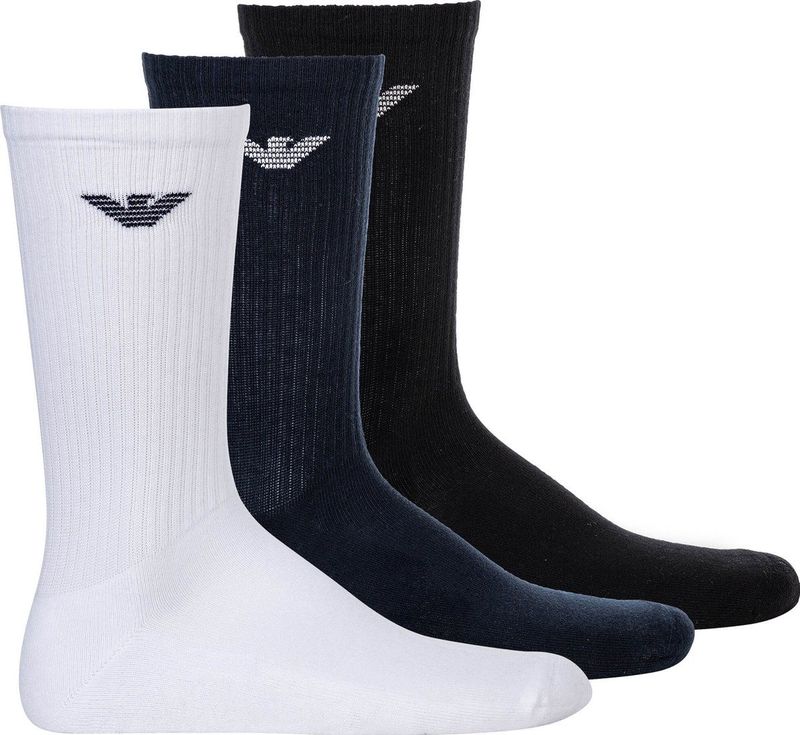 Emporio Armani - Sporty Terrycloth Sokken - Veelkleurig - Verpakking van 3 Stuks