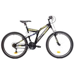 F.lli Bull Mountainbike, 26 inch, voor dames en heren, zwart/geel