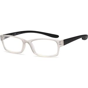 NEWVISION®, Leesbril Met Extra Lange Armen, Voorgemonteerde Brilhals, Presbyopie-bril voor Unisex, Veerscharnieren, Coating met Rubbereffect.NV0169. +1.00 White