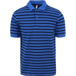 Sun68 Poloshirt Strepen Royal Blauw - Heren
