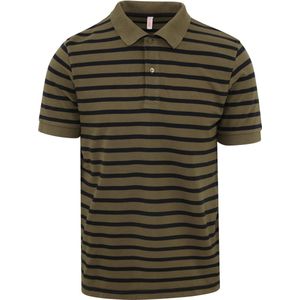 Sun68 Poloshirt Strepen Groen - Heren