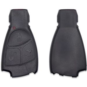 GIANTO Sleutelbehuizing voor draadloze sleutel met 3 toetsen, compatibel met Mercedes Benz A B C E S CL ML CLK CLS SLK beschermhoes reservebehuizing (controleer de compatibiliteit vóór aankoop)