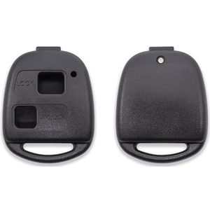 GIANTO Sleutelbehuizing met 2 toetsen, compatibel met Toyota Yaris, Tarago, Corolla, Rav4, Celica, Auris, Tundra, behuizing vervangende afstandsbediening van kunststof, zwart (compatibiliteit