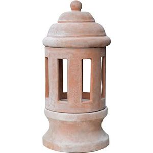 Biscottini Lantaarn voor buiten van terracotta, 65 x 30 x 30 cm, lantaarns voor buiten, kaarsenhouder, gemaakt in Italië, voor tuinverlichting