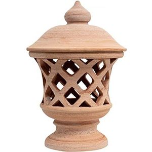 Biscottini Buitenlamp van terracotta, 54 x 34 x 34 cm, lantaarns voor buiten, gemaakt in Italië, lantaarns voor tuinverlichting