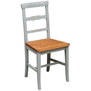 Biscottini Vintage stoel, grijs, 90 x 41 x 43 cm, keukenstoelen, hout, Made in Italy, eetkamerstoelen, hout, vintage keukenstoel