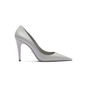 Prada Geborsteld Leren Pumps , Gray , Dames , Maat: 40 EU