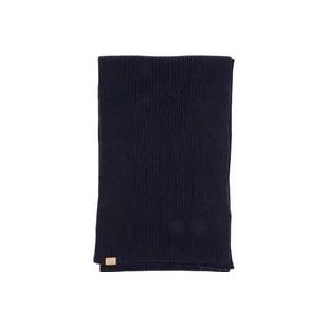 Woolrich, Warm en stijlvol Merino Wool Ribbed Scarf Blauw, Heren, Maat:ONE Size