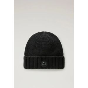 Woolrich Beanie merino wool logo