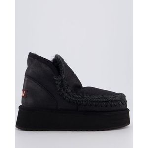 Mou - Mini Eskimo Platform - Enkellaarsjes - Zwart - Suède