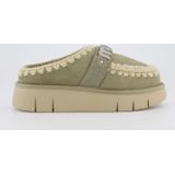 MOU - Clog Metal Logo - Slippers - Groen - Suède - Schapenwol