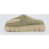 MOU - Clog Metal Logo - Slippers - Groen - Suède - Schapenwol