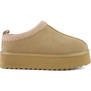 Colors of California - Suede Platform Laarzen - Cognac - Eggy Platform Bold Stitching