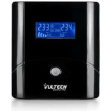 Vultech - UPS2000VA-PRO - UPS - Zwart - Line-interactive 2 kVA 1025 W met 4 AC-uitgangen