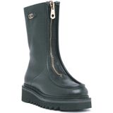 Ferragamo - Eurialo - Enkellaarzen - Zwart - Leer - Bontvoering