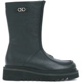 Ferragamo - Eurialo - Enkellaarzen - Zwart - Leer - Bontvoering