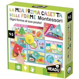 Headu Mijn eerste huis van vormen Montessori elke vorm op zijn plaats, It57151, educatief spel voor kinderen van 1-3 jaar, gemaakt in Italië