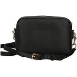 Moschino, Tassen, Dames, Zwart, ONE Size, Leer, Zwarte schoudertas met gouden details