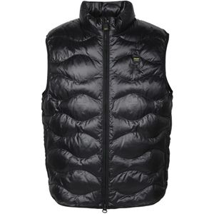 Blauer - Gewatteerd Vest - Zwart - Leer - Polyester