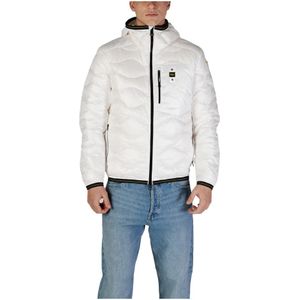 Blauer, Jassen, Heren, Wit, XL, Nylon, Witte Nylon Pufferjas met capuchon