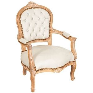 Biscottini Fauteuil woonkamer en stoel slaapkamer 50x74x52 cm | slaapkamer fauteuil met antieke afwerking | bruine kamerstoel