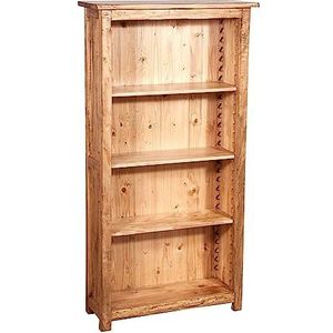 Biscottini Boekenkast van massief hout, 68 x 25 x 130 cm, boekenkast, bibliotheek, Made in Italy, boekenkast voor de kamer, grote boekenkast met planken