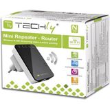 Techly I-WL-REPEATER2 draadloze router Fast Ethernet Zwart, Wit