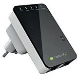 Techly I-WL-REPEATER2 draadloze router Fast Ethernet Zwart, Wit