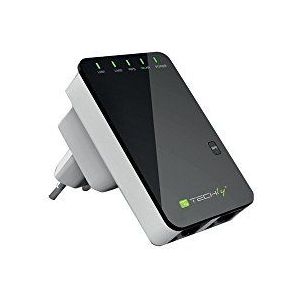 Techly I-WL-REPEATER2 draadloze router Fast Ethernet Zwart, Wit