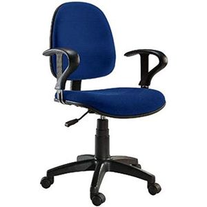 Techly - ICA-CT MC04BLU - Bureaustoel, van kunststof, hoogte 40 cm, minimale zithoogte 46 cm, maximale zithoogte 56 cm, breedte 380 mm - zwart