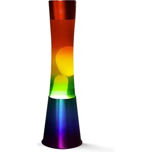 i-Total Lavalamp - Lava Lamp - Sfeerlamp - 40x11 cm - Glas/Aluminium - 30W - Rainbow - XL1782