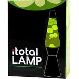 I-Total Lavalamp - Lava Lamp - Sfeerlamp - 40x11 cm - Glas/Aluminium - 30W - Groen met Gele Lava