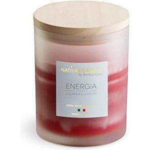 NATURE CANDLE geurkaars 100% plantaardige was, lijn Amati 200 g, energie, rijk en framboos