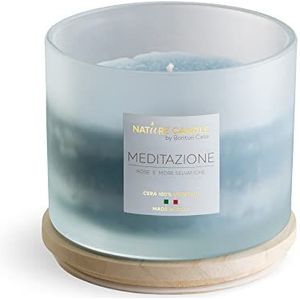 Nature Candle Geurkaars, 100% plantaardige was, Amati lijn, 380 g, meditatie, roos en meer selvatiques