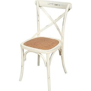 Biscottini Thonet Keukenstoel, wit, 46,5 x 42,5 x 86,5 cm (l x b x h), shabby-chc-stoel, eetkamerstoelen, keukenstoelen, eetkamerstoelen van hout, woonkamerstoelen