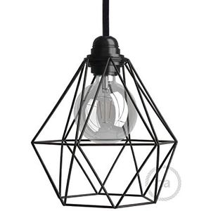creative cables Kooi Diamond lampenkap gemaakt van metaal met E27-fitting - zwart