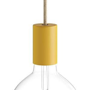 creative cables E27 Pastel-fittingset van metaal met verborgen kabelbinder, mosterd