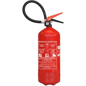 ANAF - Poederblusser - Rood - 6 kg - Geschikt voor Brandklassen A B C - Inclusief Houder