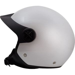 BHR 833 - Peak Jethelm - ECE goedgekeurd 22.06 - Geschikt als Scooter Brommer Motor Snorfiets Helm - 55/56 cm - S - Glans Wit